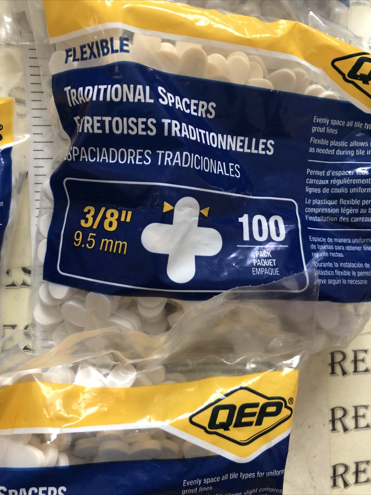 4X QEP 10027Q 3/8″ Tile Spacers For Spacing Floor Or Wall Tiles, 100 Pieces/Bag
