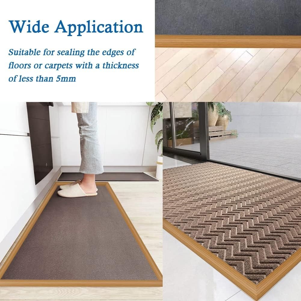 Floor Transition Strip Self Adhesive 5mm, 10Ft, Wood Grain Light Brown-New