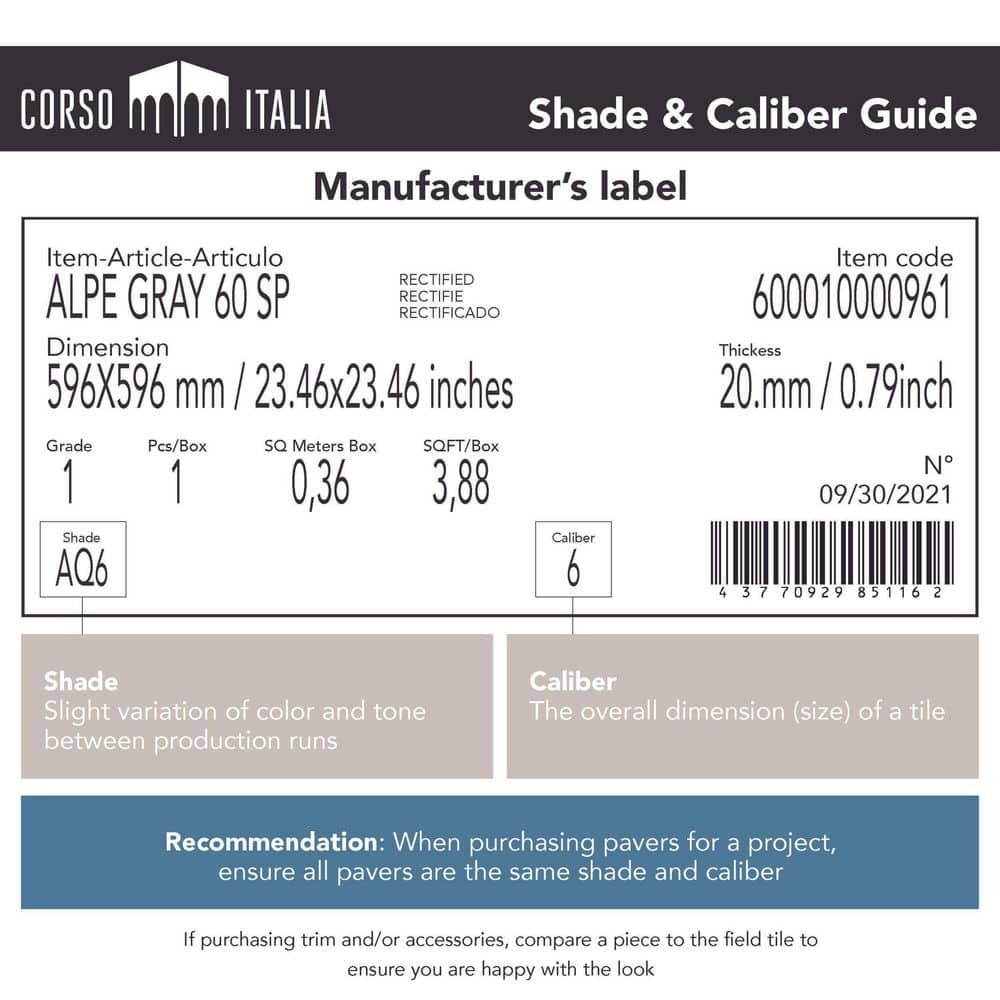 Bluestone Natural Cleft 24 in. x 24 in. x 0.75 in. Stone Look Porcelain Paver
