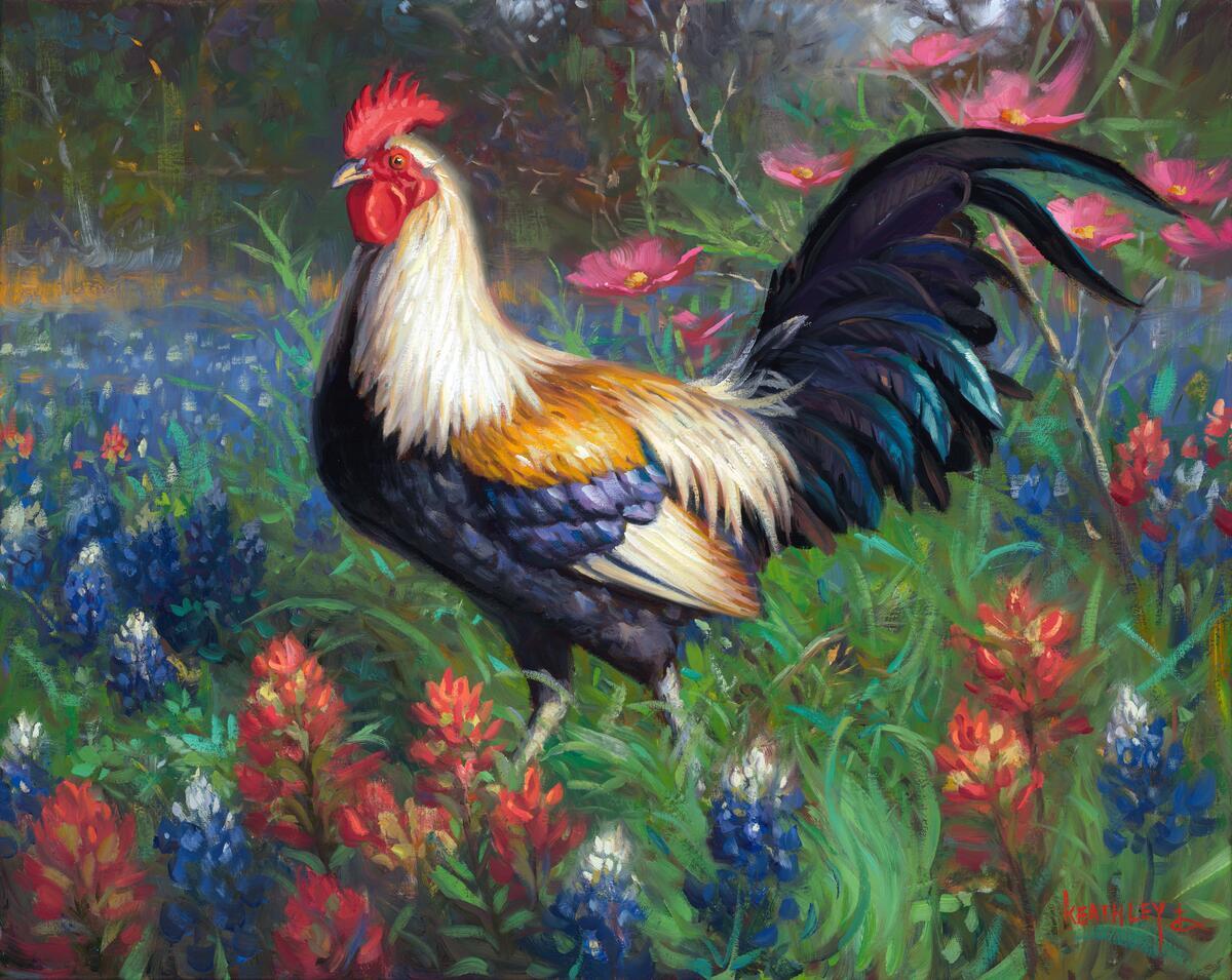 Ceramic Tile Mural Kitchen Backsplash – Rooster 2 – Rooster Farm Animals