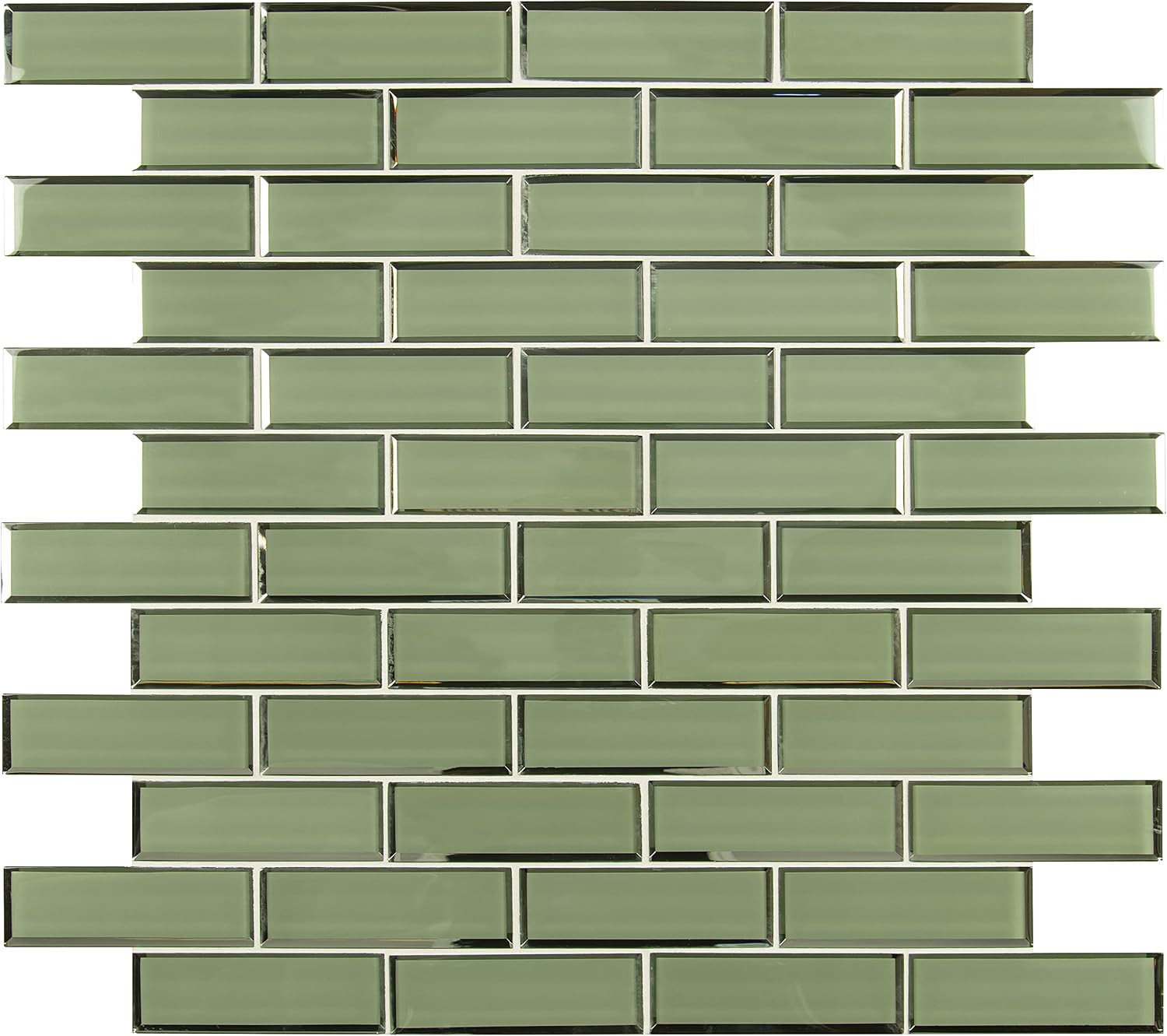 Beveled Glass Mesh-Mounted Tile 11.73″ x 11.73″ for Stunning Flooring