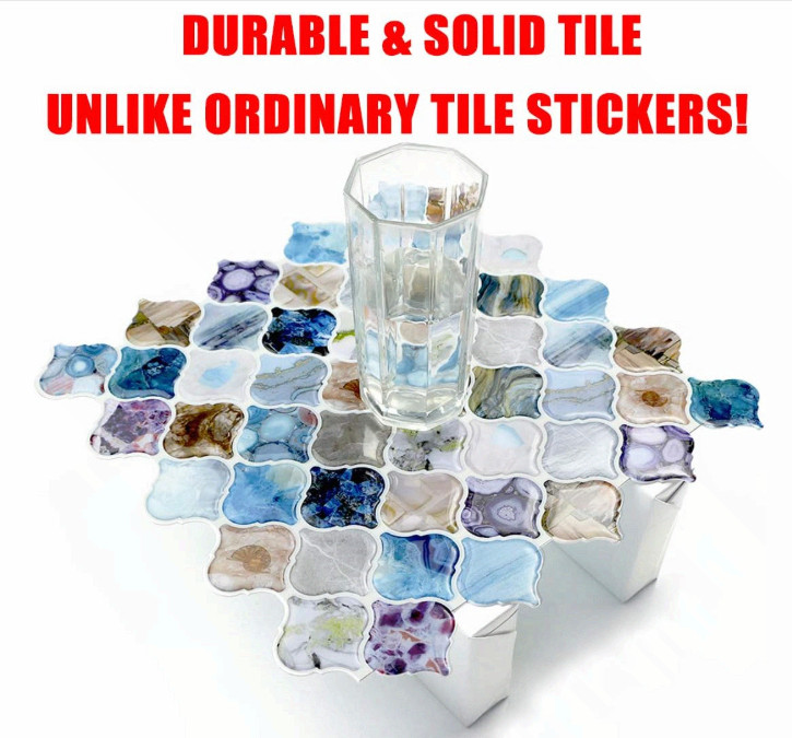 STICKGOO Arabesque Peel Stick Backsplash Tiles 12×12 10 Pack Multi