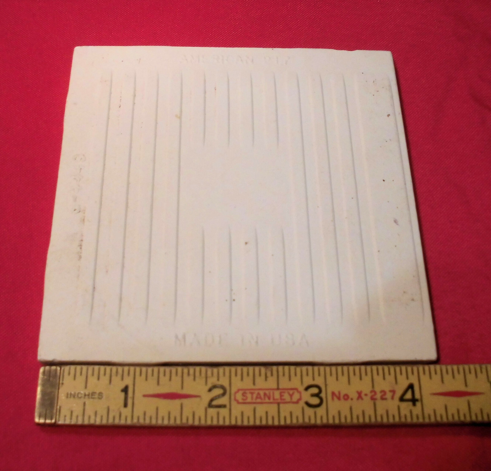 1 pc. *Buckwheat* Glossy Bullnose Ceramic Tile #46 by American Olean 4-1/4″ NOS