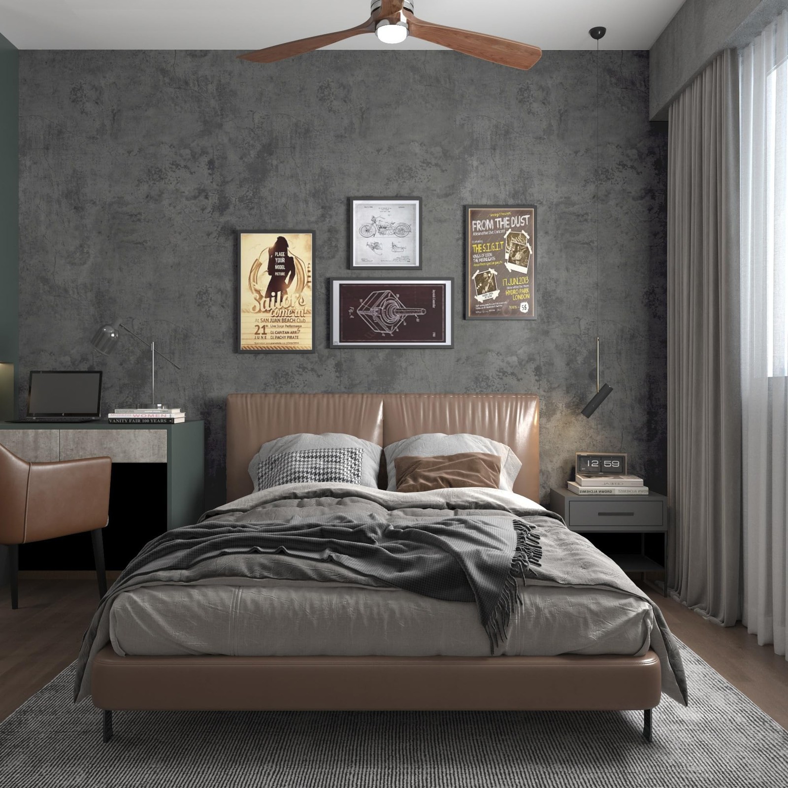 BAYYA Concrete Wallpaper Roll Peel Stick countertops Grey Textured Thick Cont…