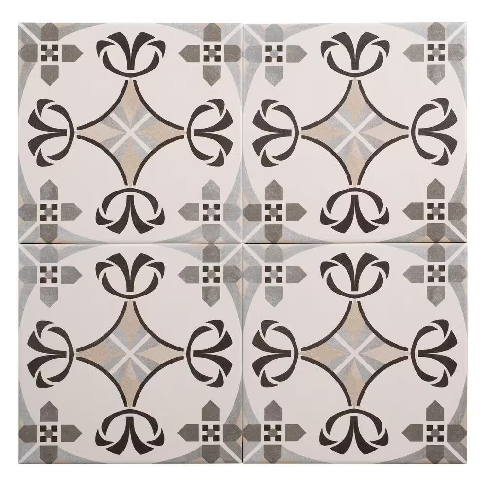 Istanelle Ankara Grey 8 In. Encaustic Patterned Matte Porcelain Wall and Floor T