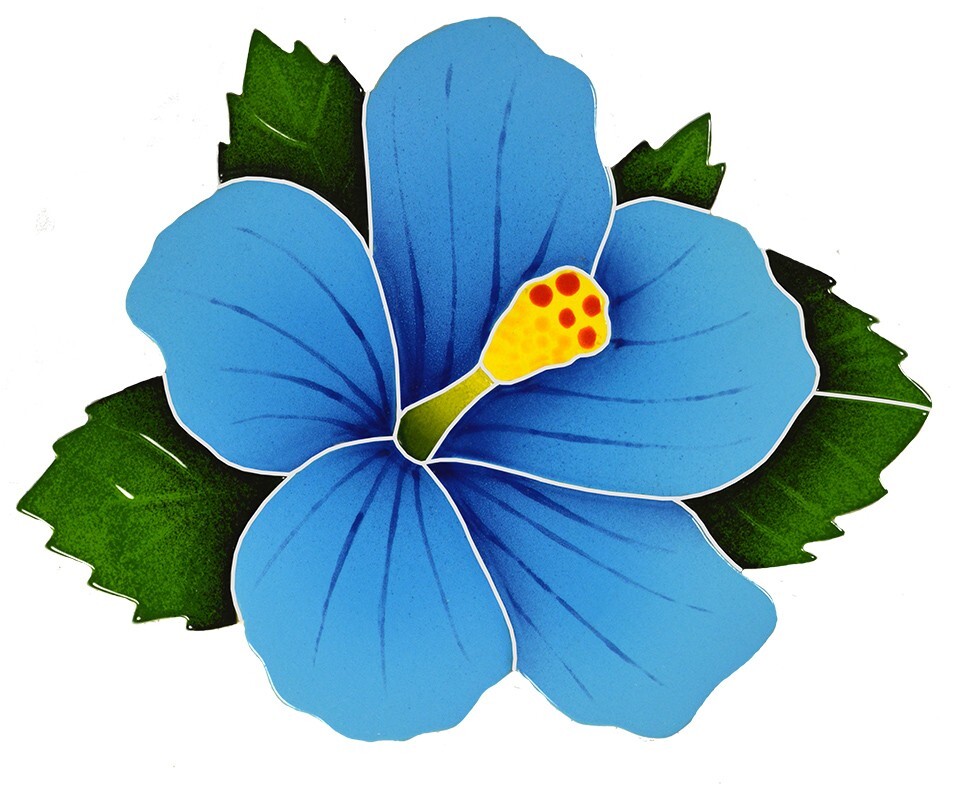 Tropical Hibiscus Mosaic Ceramic Tile Swimming Pool Patio Deck Bath Shower Wall
