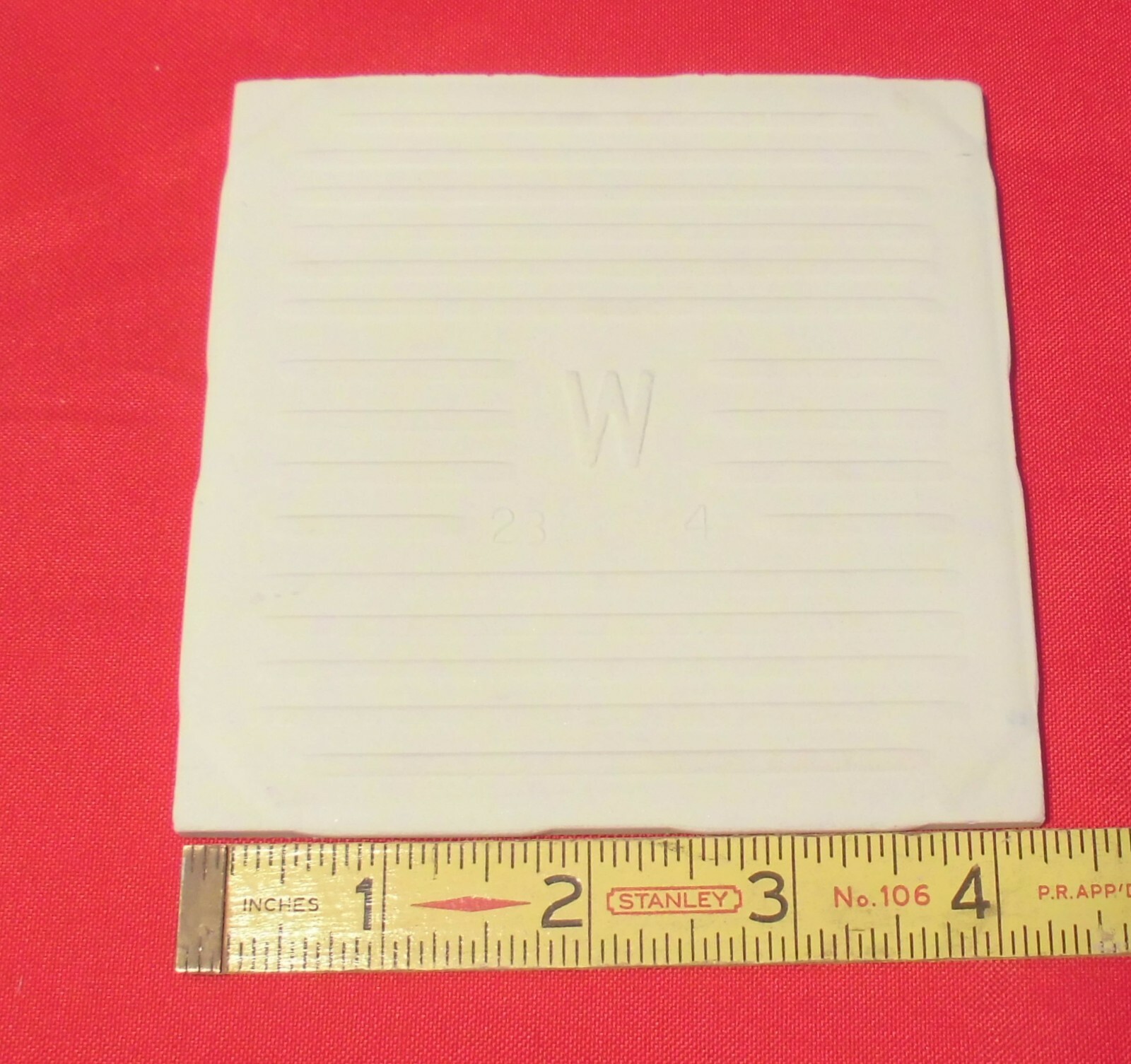 1 pc. Sterling Silver – Gray: Crystal Glaze; Ceramic Tile by Wenczel Co. 4-5/16″