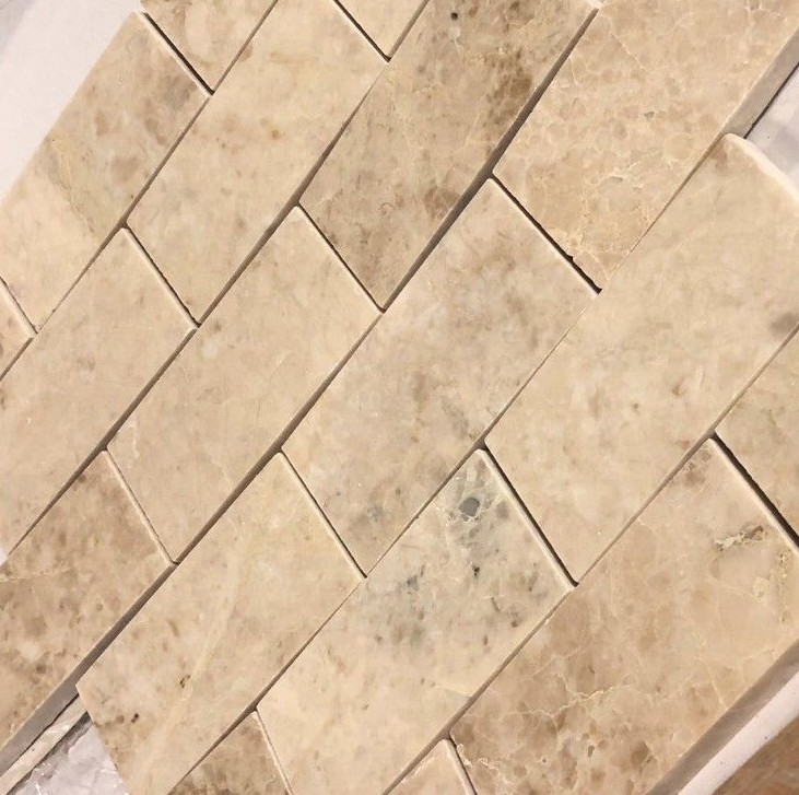 2×4 Cappuccino Marble Polished Finish and Straight Edge Backsplash Wall Floor
