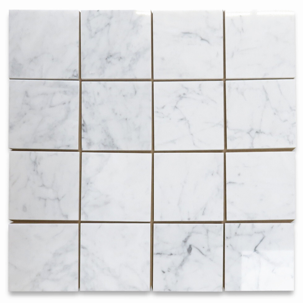 C42P 6×6 Carrara Tile Venato Bianco White Marble Polished Wall & Floor