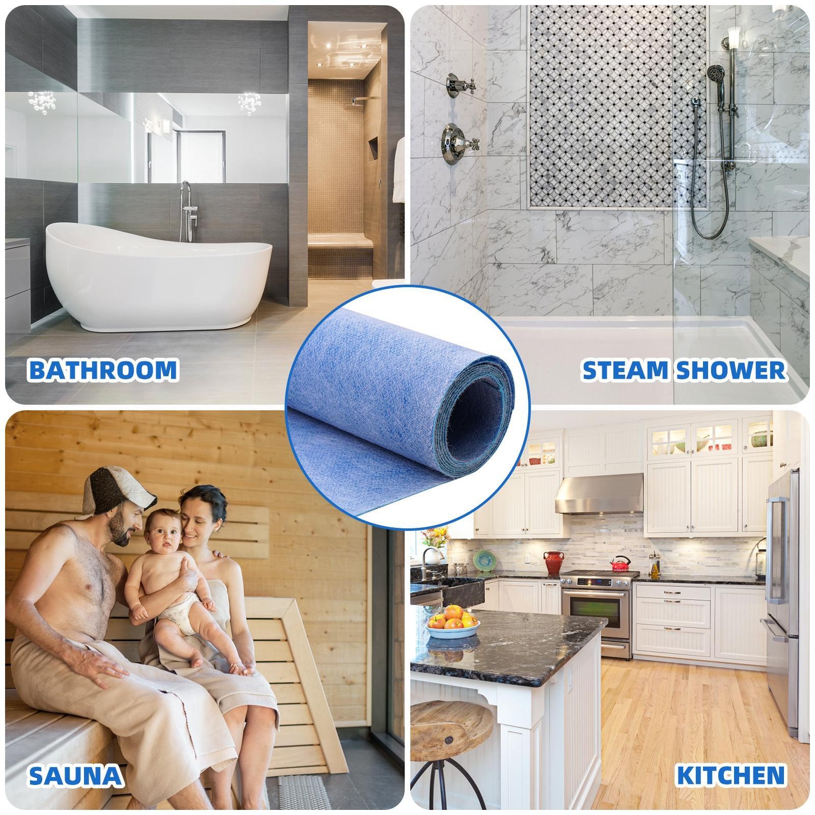 Waterproof Membrane 3ft×33ft Decoupling Uncoupling Polyethylene For Bathroom