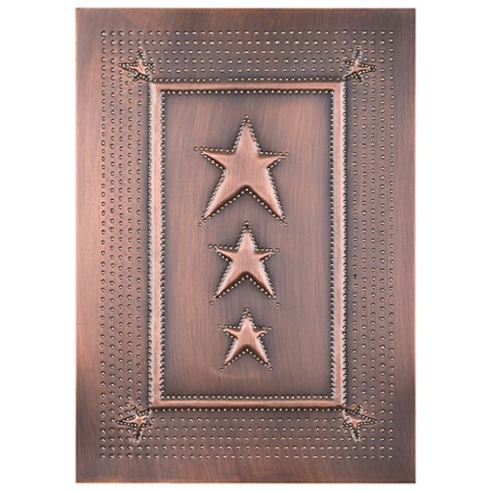 4 PUNCHED TIN PANELS Handcrafted Vertical Country Star Design in 2 Finishes USA