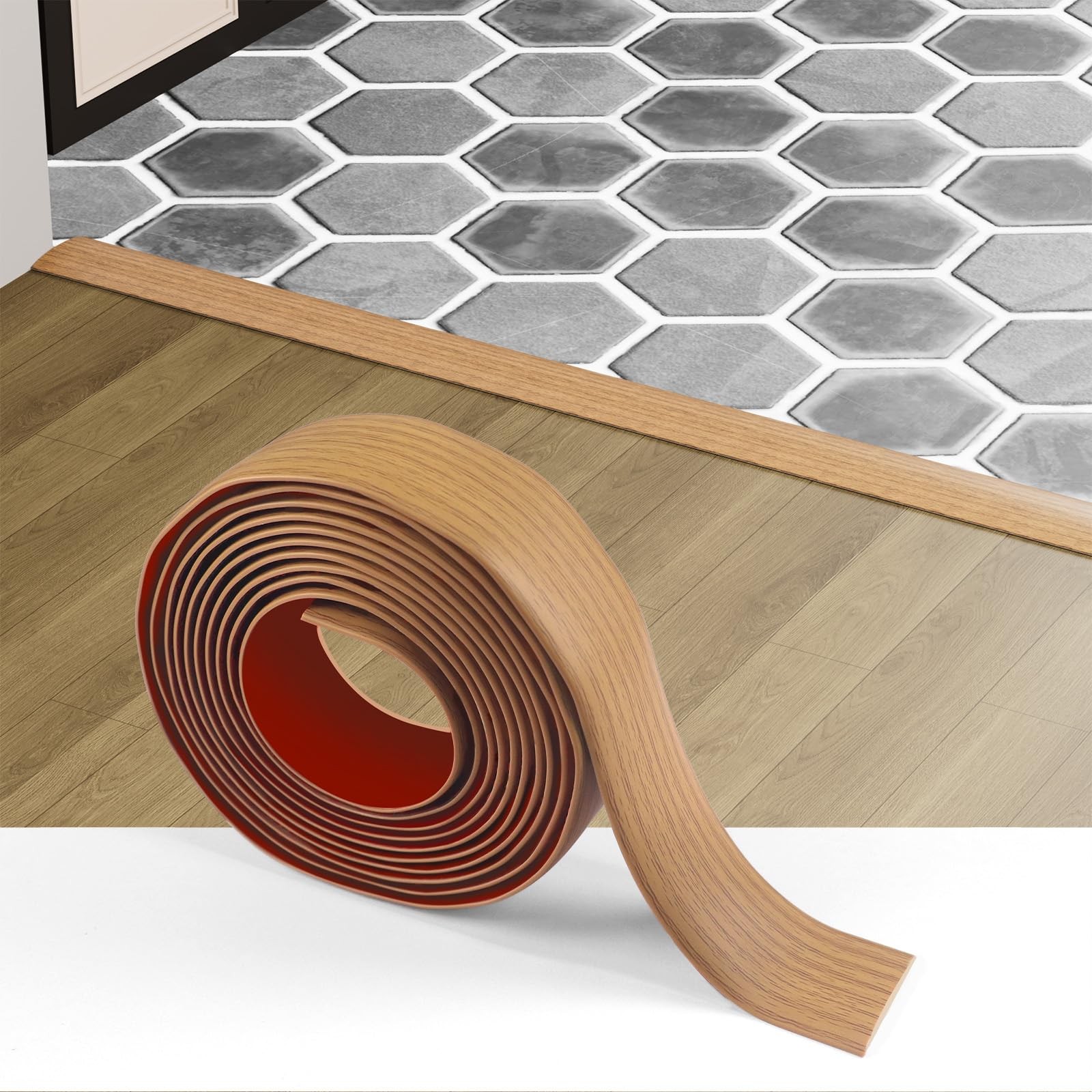 Floor Transition Strip for Carpet to Tile, Yellow, 4′ x 1.57″