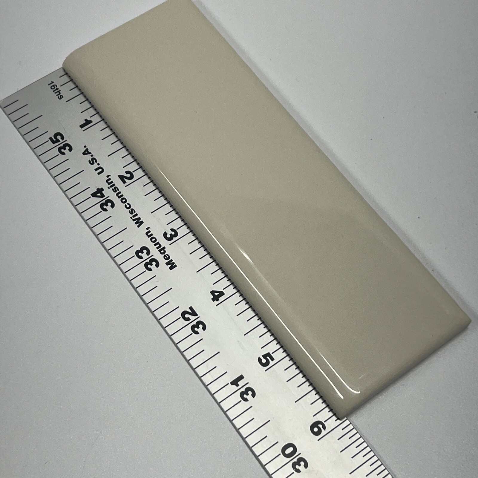 Light Tan Ceramic Tile 2×6 Vintage FT Mid Century Modern 2 x 5 15/16” Bullnose