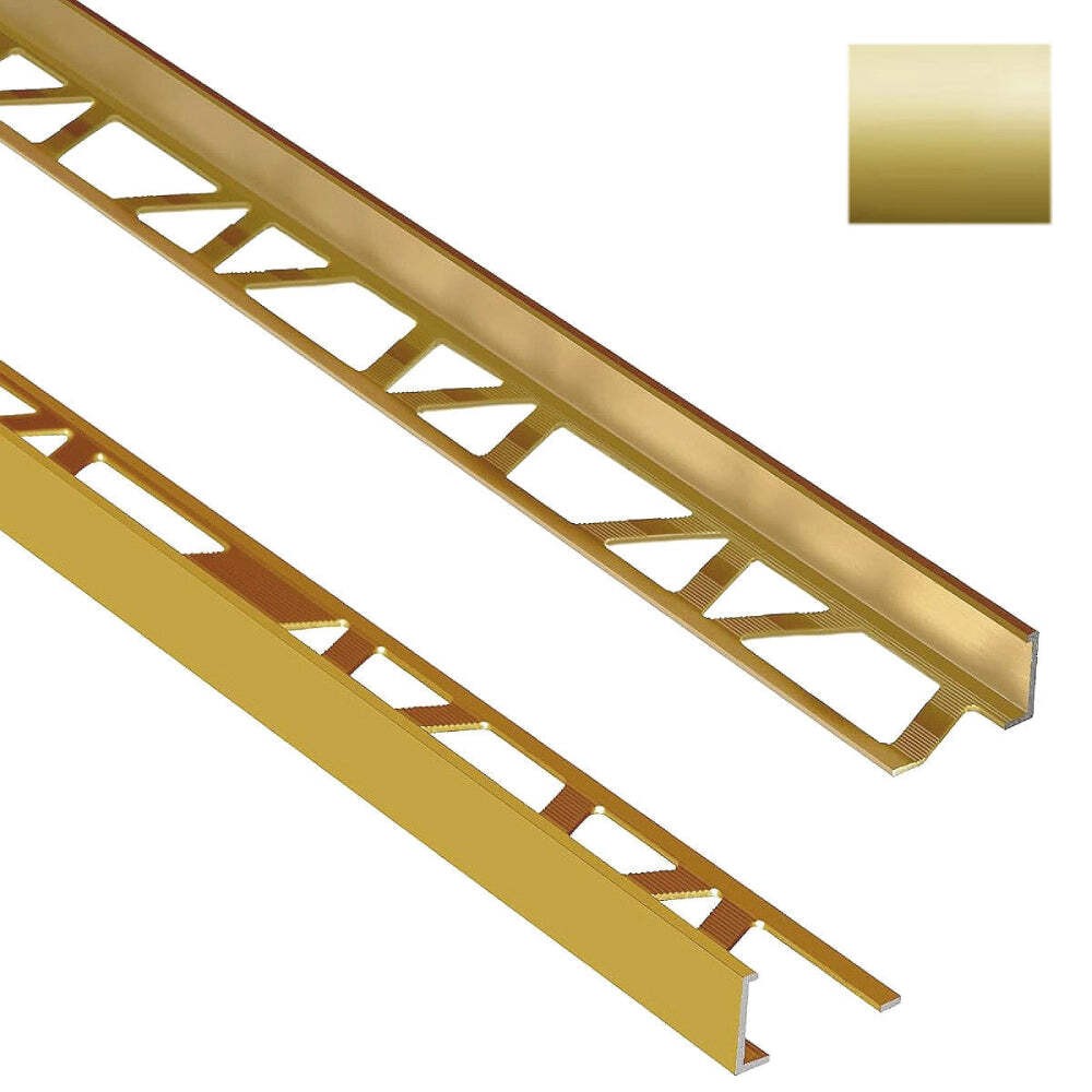 Gold Tile Edge Trim 3/8 in. by 8 ft. Aluminum L Angle – Tube of 10