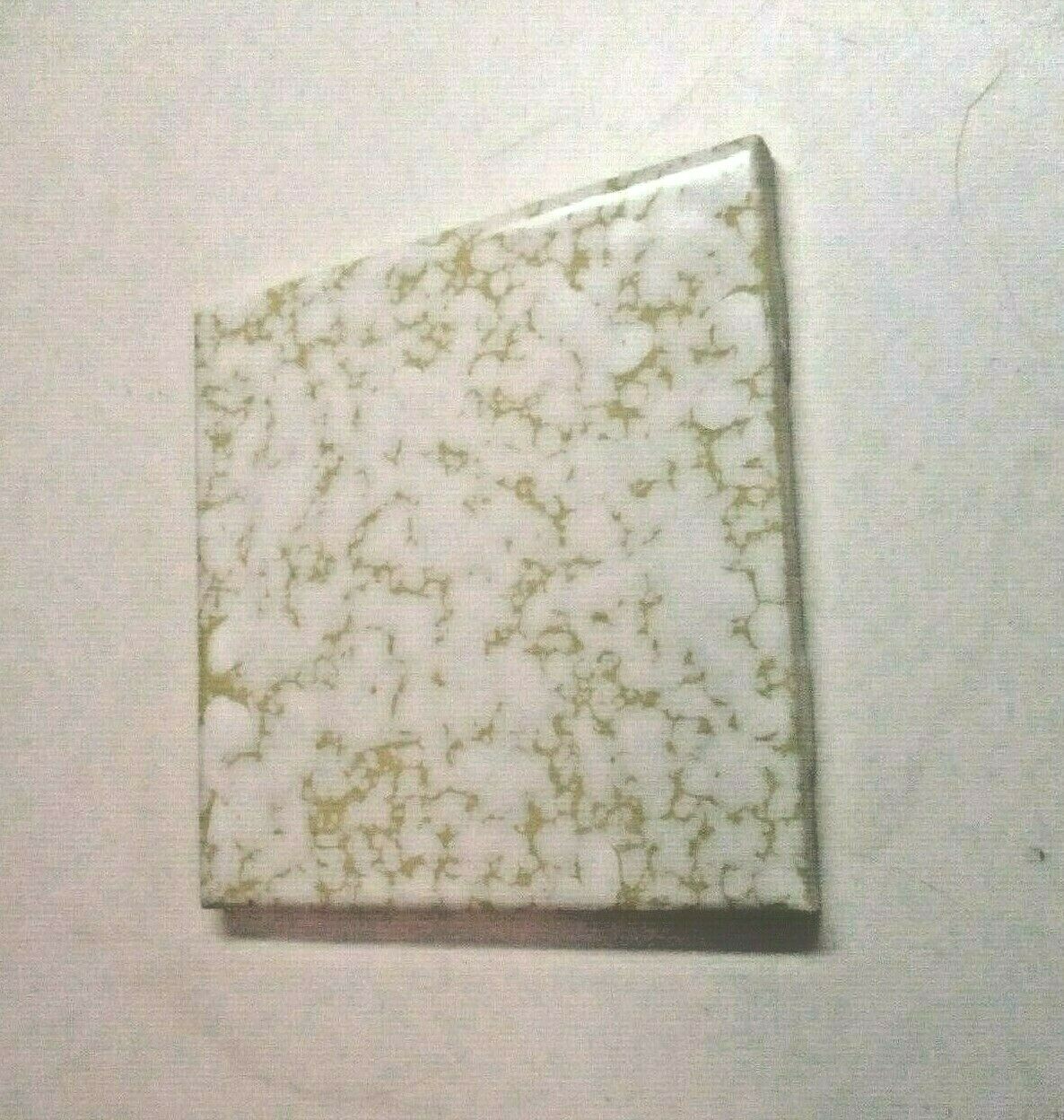 1 Wall Tile CGSC US Ceramic 4-1/4″ Mustard Yellow Dapple on Beige Wrinkled MCM