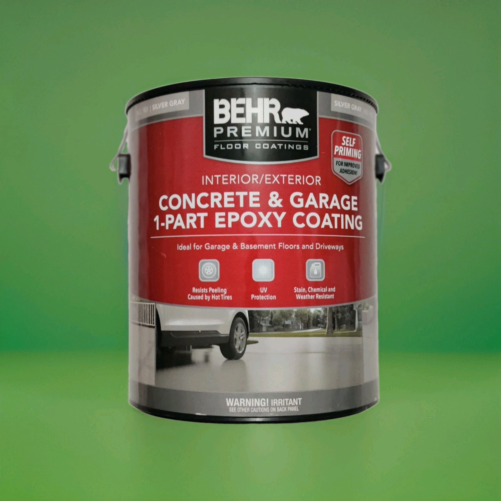 BEHR Epoxy Floor Coating 1 gal Silver Gray Self-Priming Low Gloss UV Resist