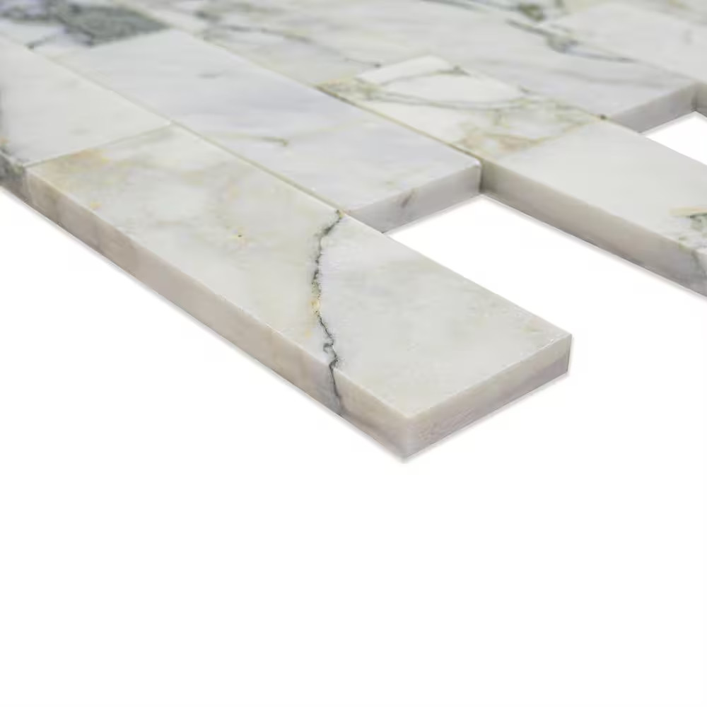 Coranado Green 12 In. X 12 In. Honed Marble Mesh-Mounted Mosaic Floor and Wall T