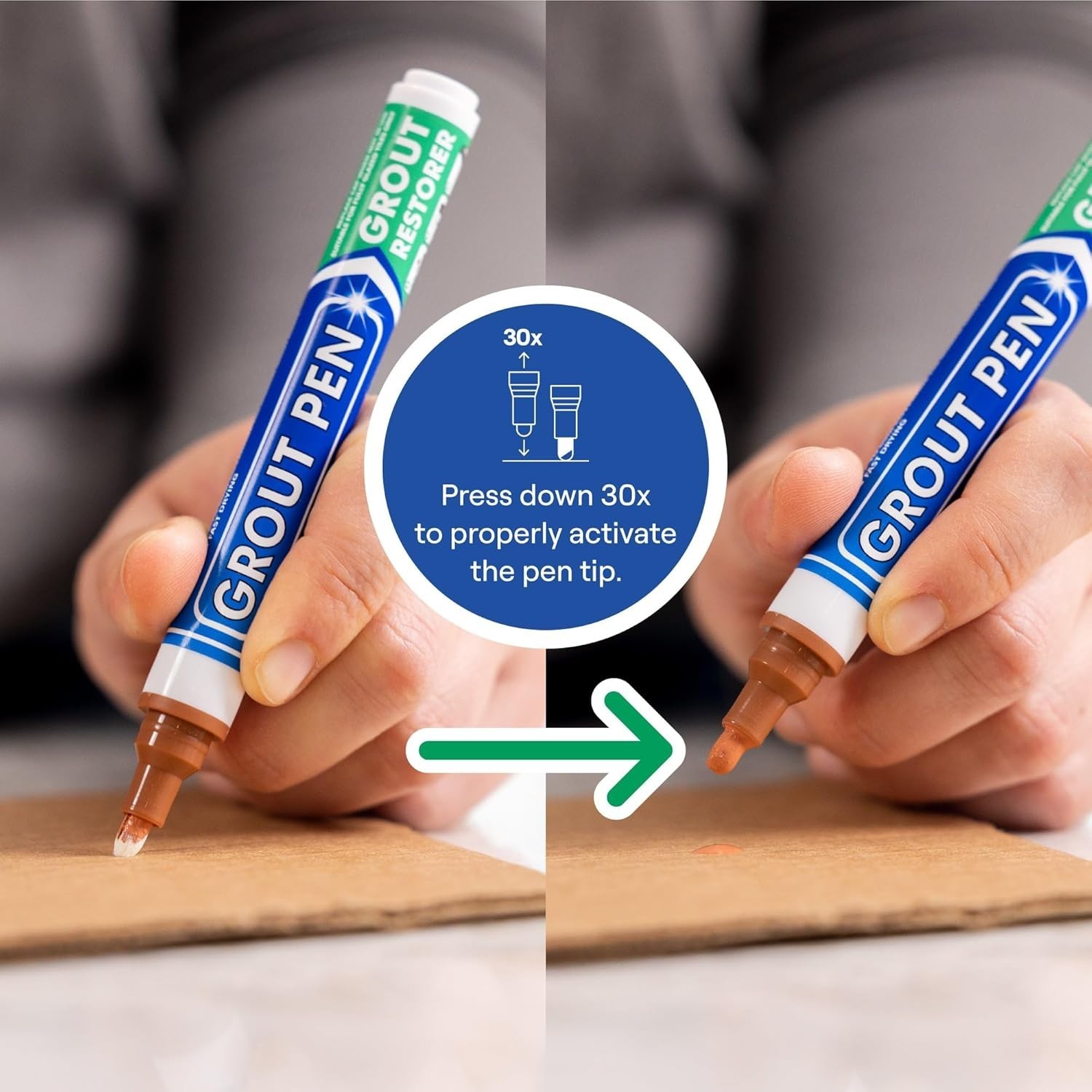 Long-Lasting Grout Paint Marker – Terracotta, 15mm Wide Tip for Instant Revive