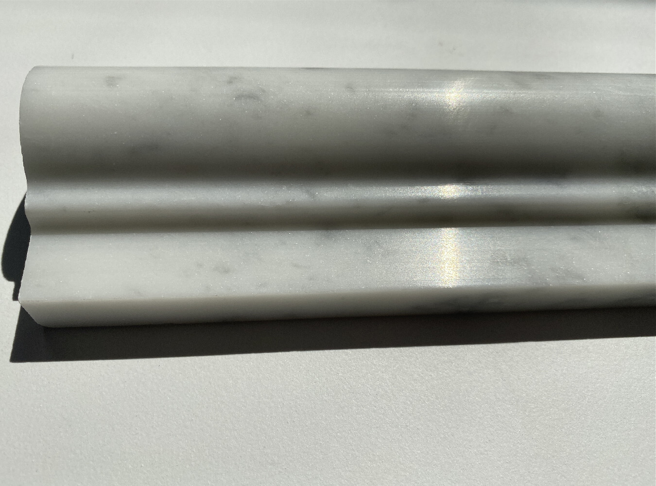 C04P Chair Rail Carrara Marble Venato Carrera Bullnose Trim Molding Polish