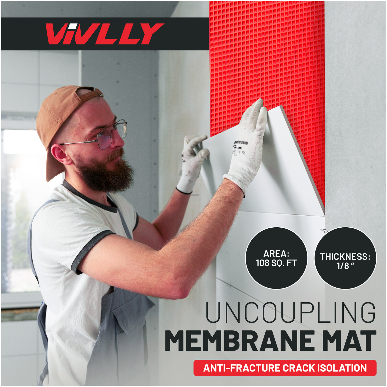 Vivlly1/8” Uncoupling Membrane 108 sq. ft.