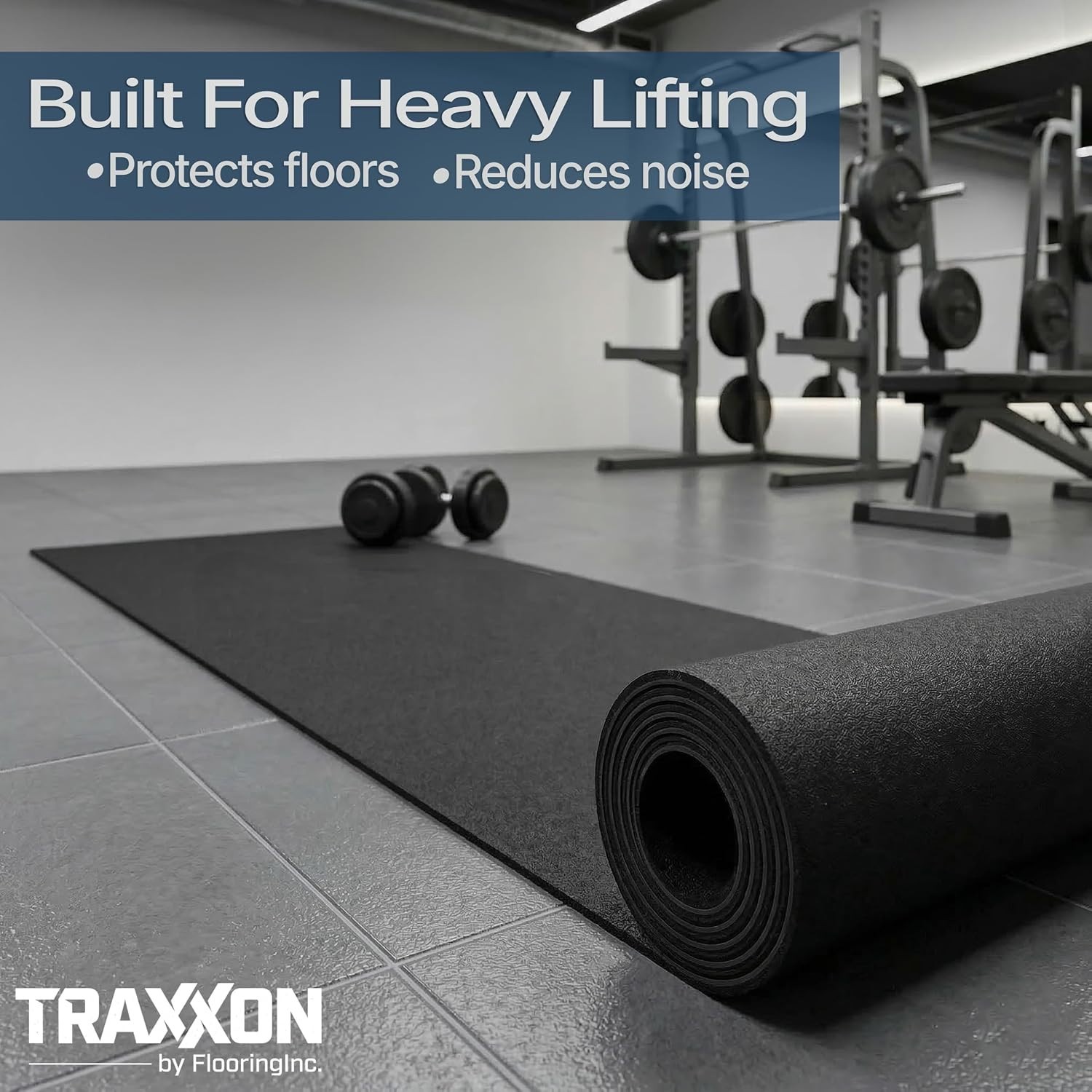 Flooring Inc’S 1/4″ Thick Tough Rubber Flooring Roll | Flexible Recycled Rubber