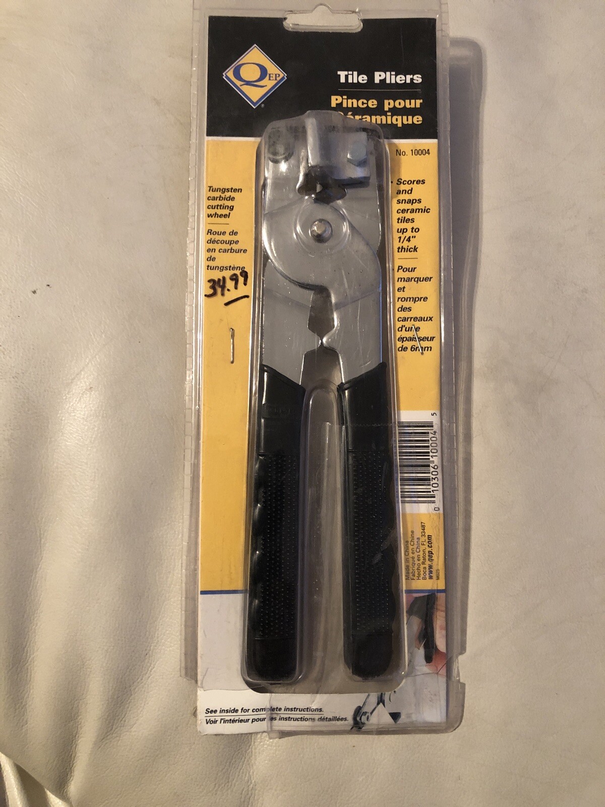 QEP 8″ Tile Pliers 10004 – BRAND NEW Open Package. Scores And Snaps Ceramic Tile