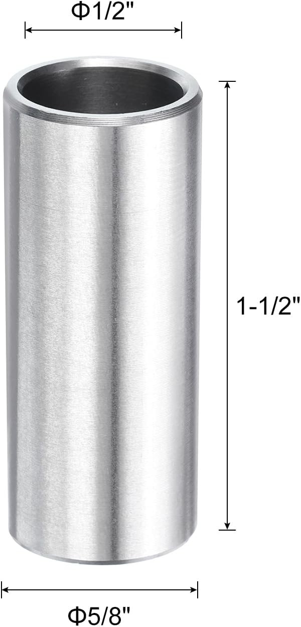 uxcell 5pcs Stainless Steel Spacer 1/2″ x 5/8″ x 1-1/2″, Silver tone