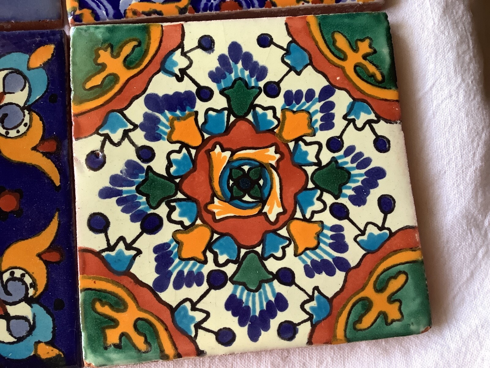 Mexican Tile 4×4″ Various colorful Tiles or Outdoor Coasters Set/4