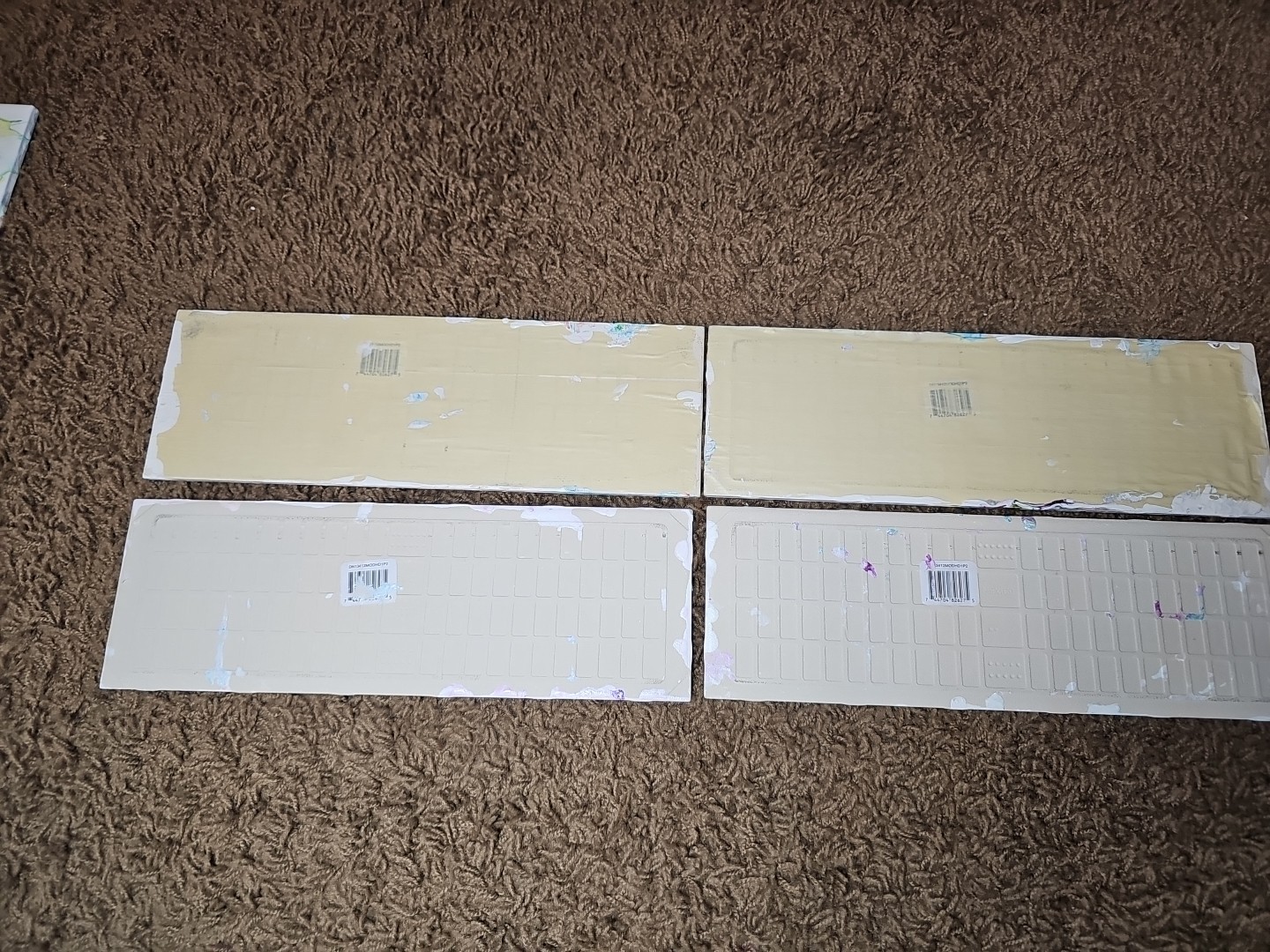 Set of Four Stunning Custom Art Painted 4-1/4 in. x 12-7/8 in. Ceramic Subway #6