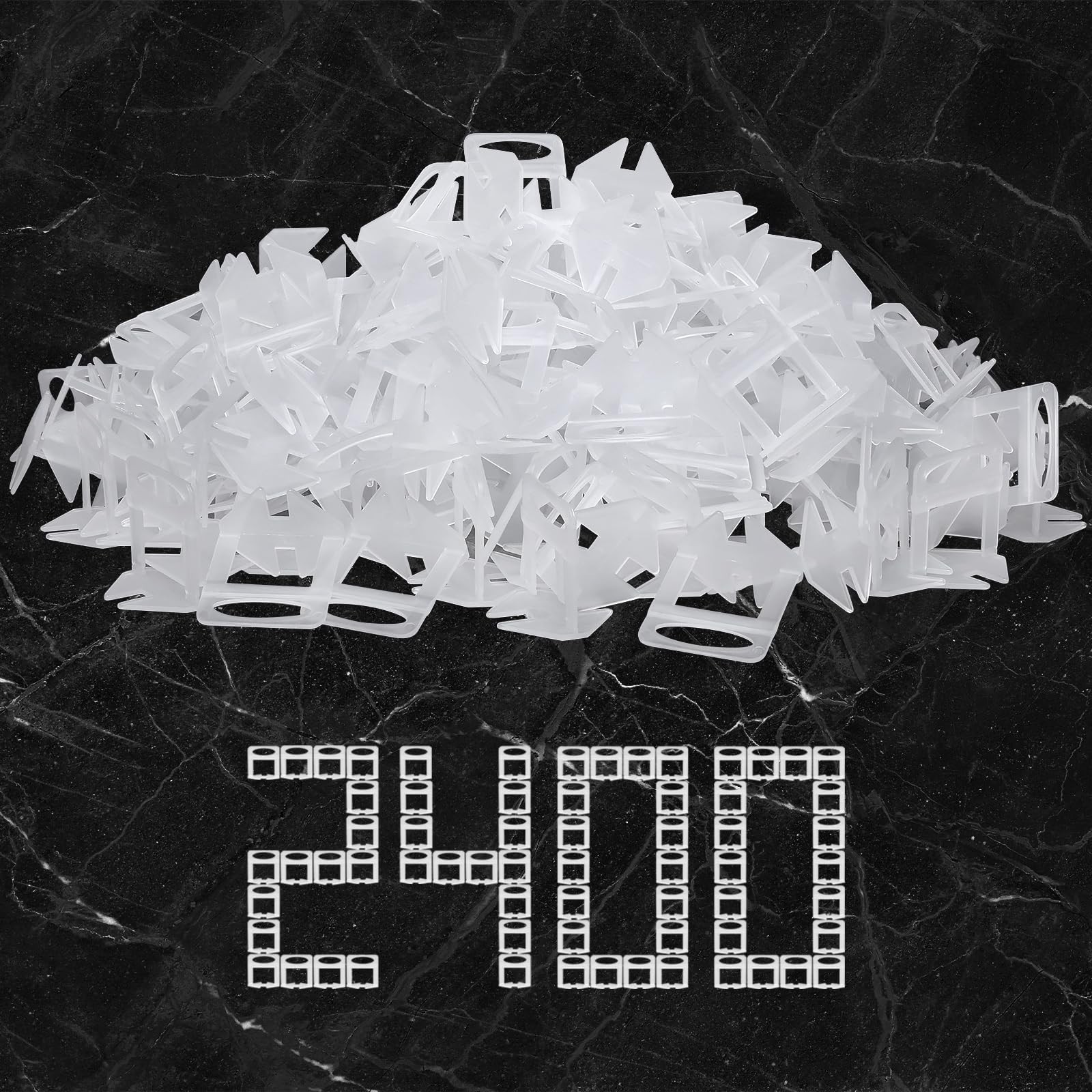 Tile Spacers 1/8″ – 2400 Pcs DIY Leveling Clips for Ceramic & Stone Installation