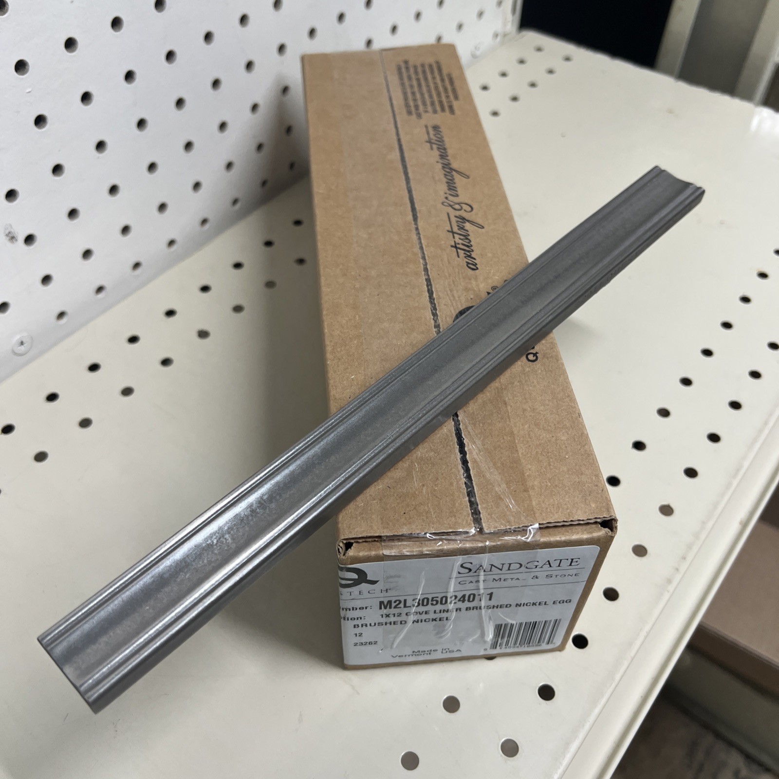 12 Questech Composite Trim Tile 1×12 Coved Liner Brushed Nickel Egg USA Made