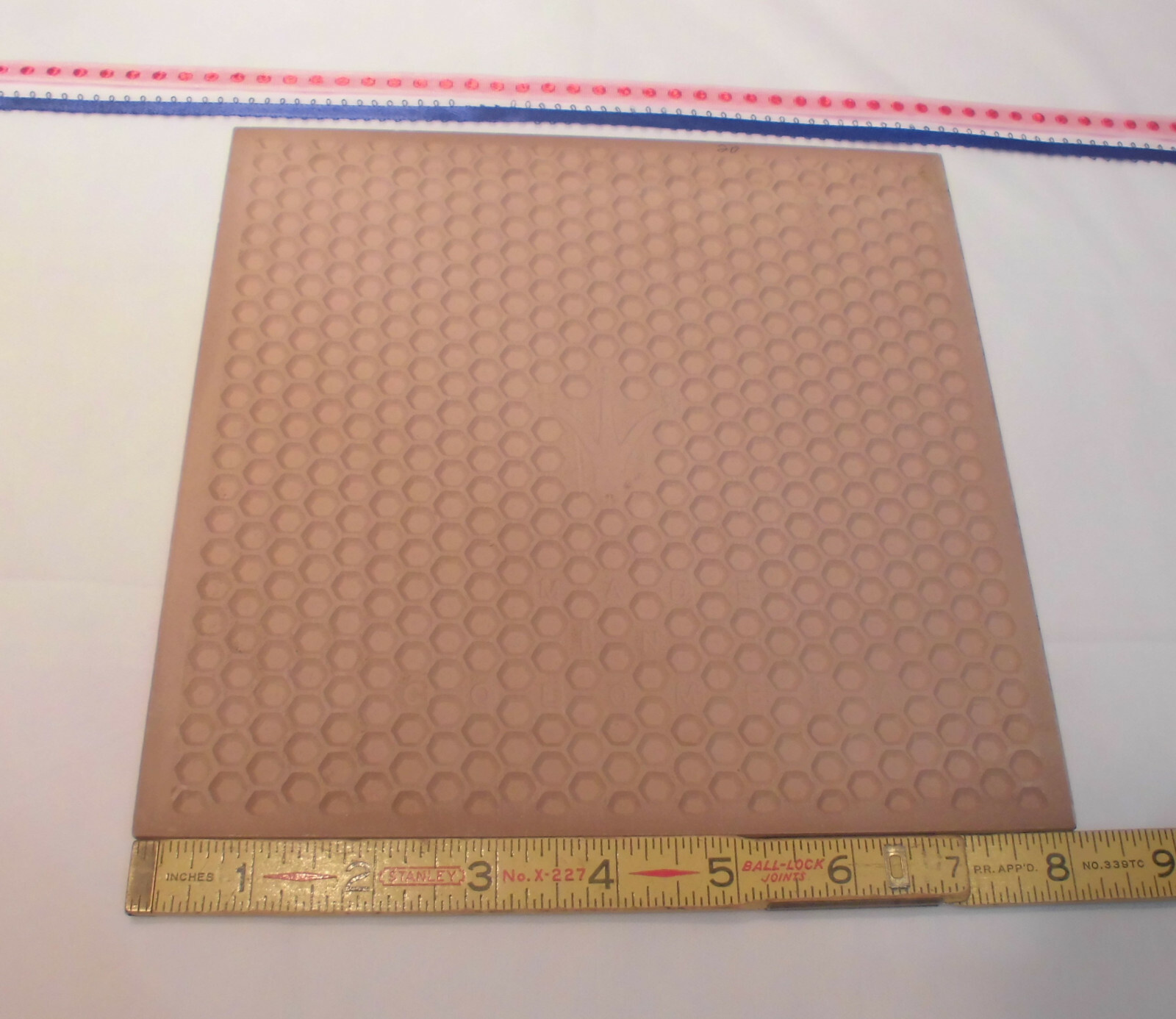 1 pc. Light Browns: Ceramic Floor Tile: 8″ X 8″ medium textured, New Old Stock