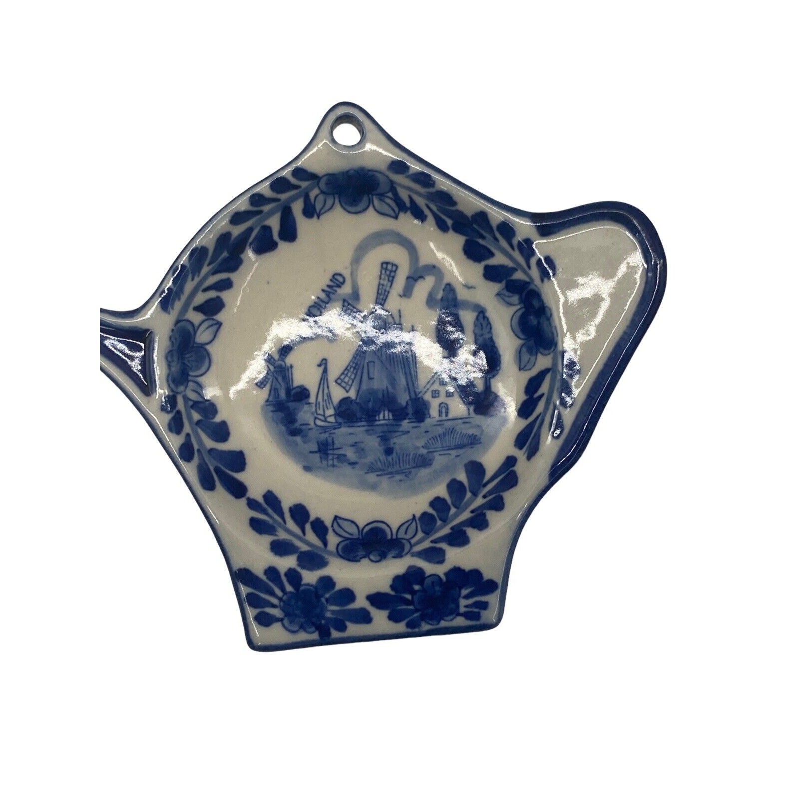 Delft Nautical Sailboat Windmill Holland Germany Set of 4 Ceramic Tiles Dishes