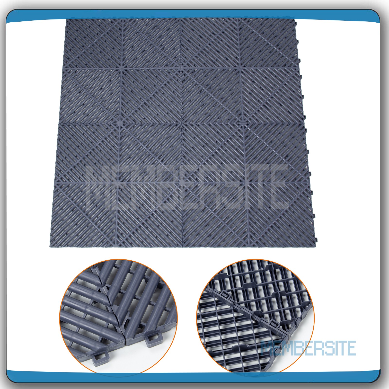 25 Packs Interlocking Garage Floor Tiles 15.75” x 15.75” Vented Water Drainage