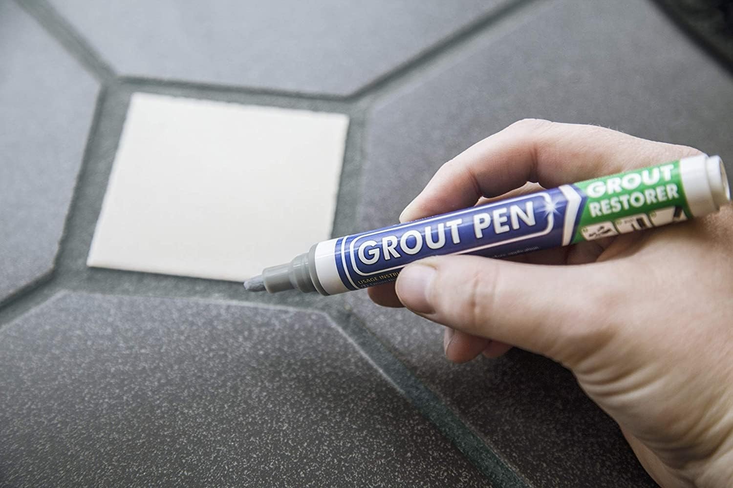 Grout Pen Set for Grey Tile – Waterproof Colorant & Sealer, 5mm Tip, 2 Pack