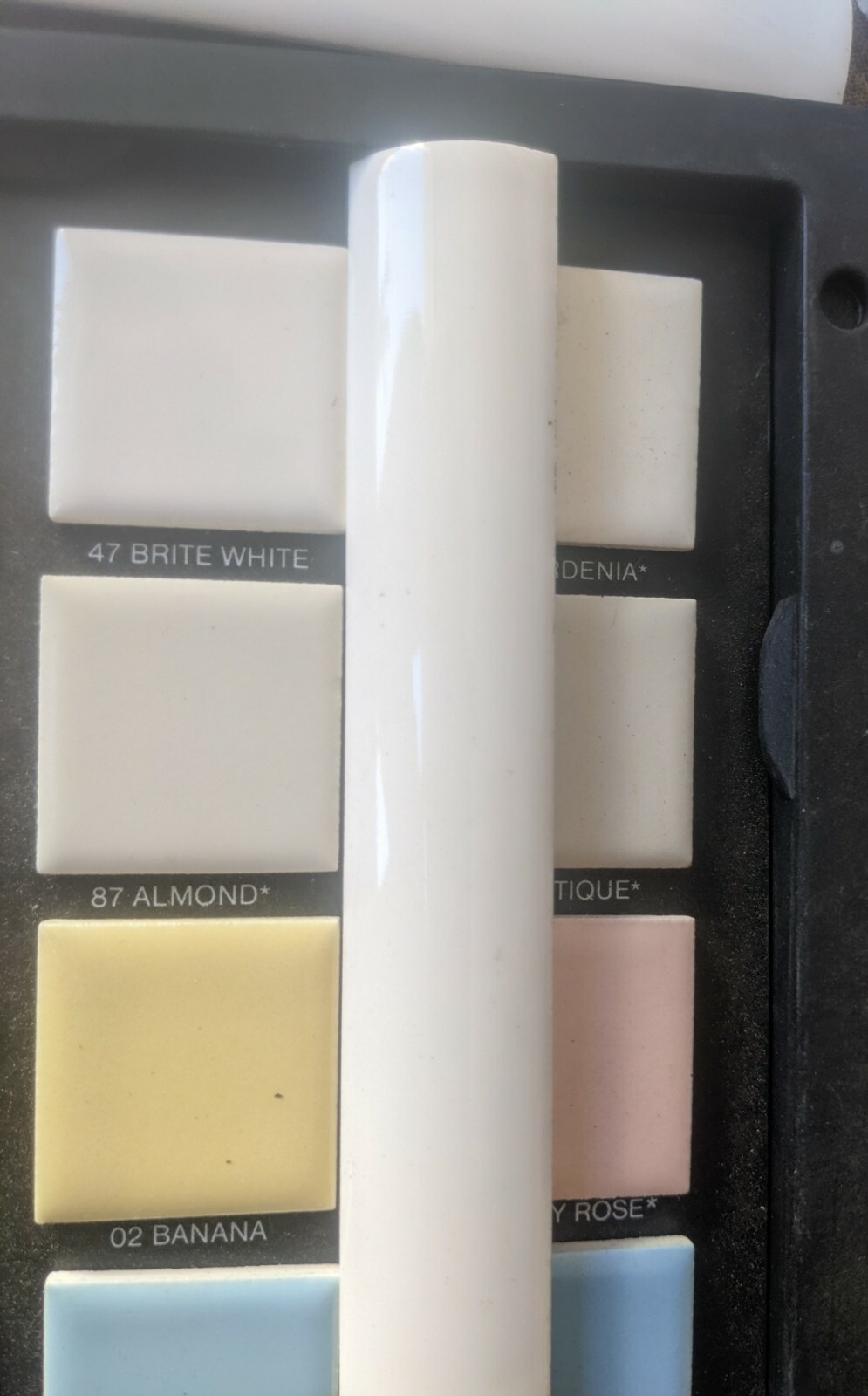 4 pc American Olean Vintage Ceramic Tile quarter round bullnose A106 Brite White