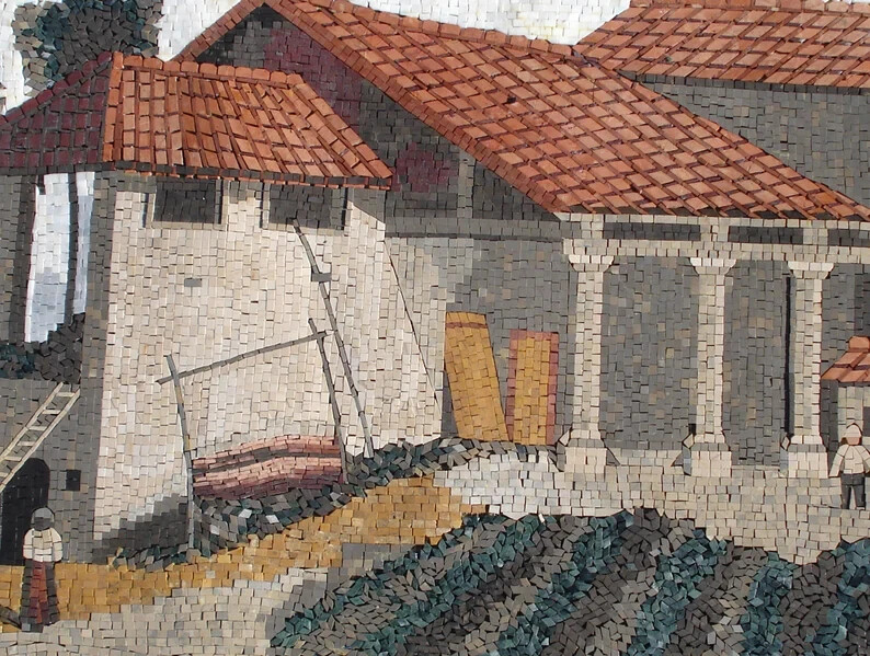 HOUSE MOSAIC TILES | Rustic House Countryside Master piece Artwork Tiles