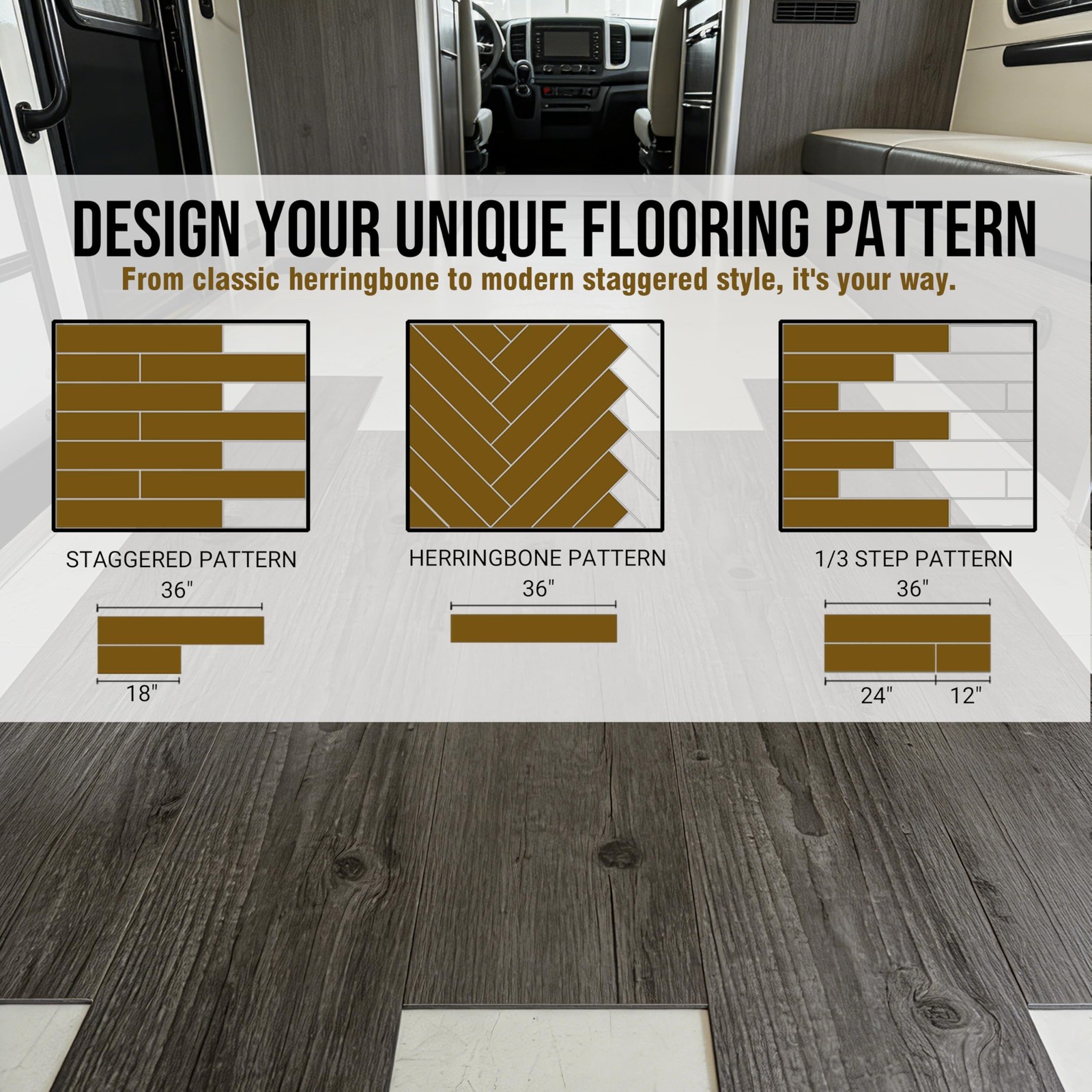 Waterproof Peel and Stick Floor Tile, 54 Sq.Ft Dark Grey Vinyl Flooring | 36 …