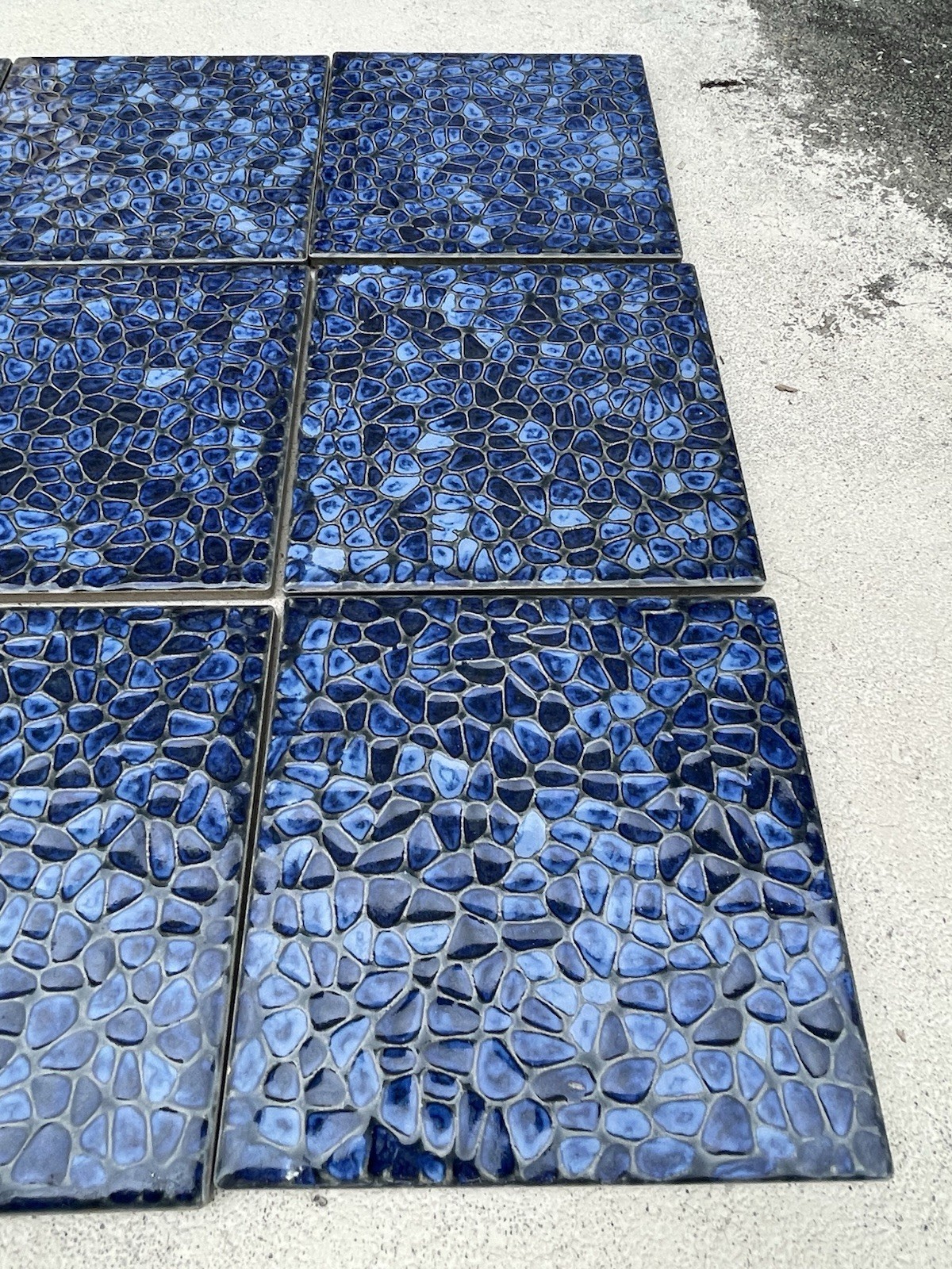 9 Aquabella Timeless Blue Allure Gold Stone 6×6 Porcelain Field Tile Pool Japan