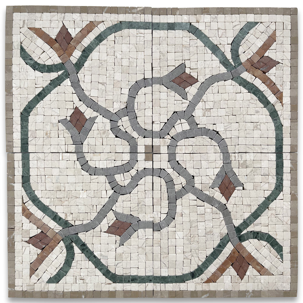 B4211CT Marble Mosaic Border Decorative Accent Tile Carina 7.5×7.5 Tumbled