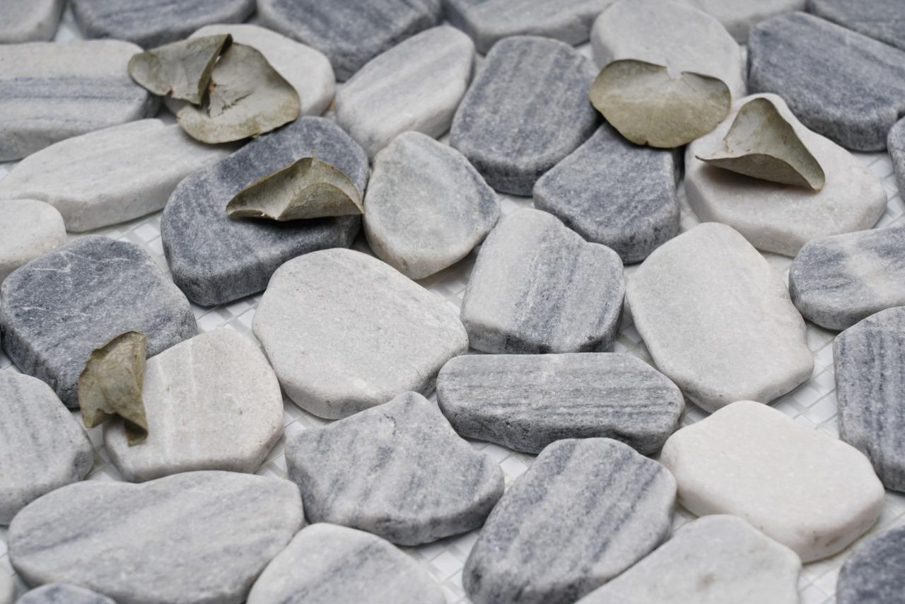 Simple Tile – Marble Mosaic Tile “River Rock Collection” MM 9503 – Salt & Pepper
