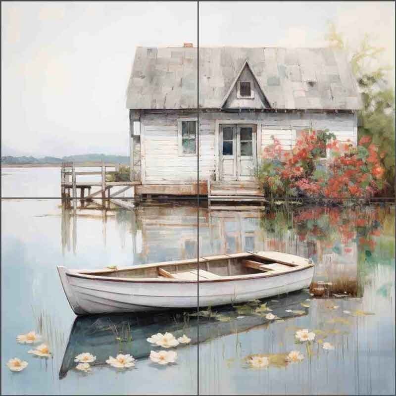 Cottage Tile Backsplash Lazar Studio Coastal Art Ceramic Mural OB-LAZ183-33