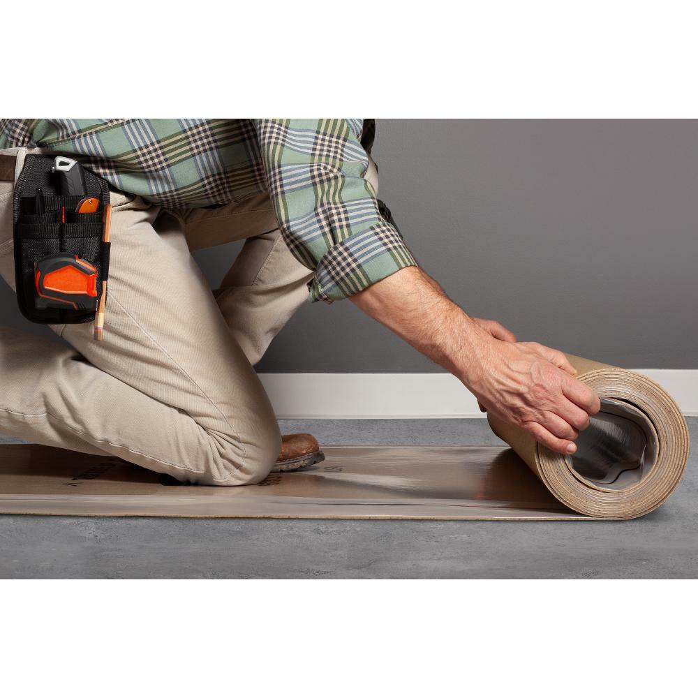 Eco Cork Foam Underlayment Tan Waterproof Attached Vapor Barrier Antimicrobial