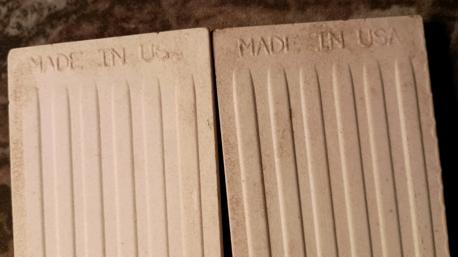 VTG Tan/Taupe Gloss Ceramic Bullnose Flat Trim Tile 2″X6” 1+ At Discount Price