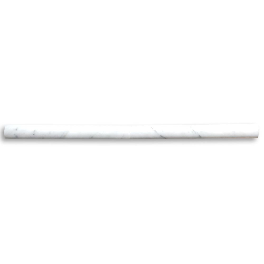 C16P Carrara White Marble Round Cover Edge Pencil Liner Trim Molding Polish