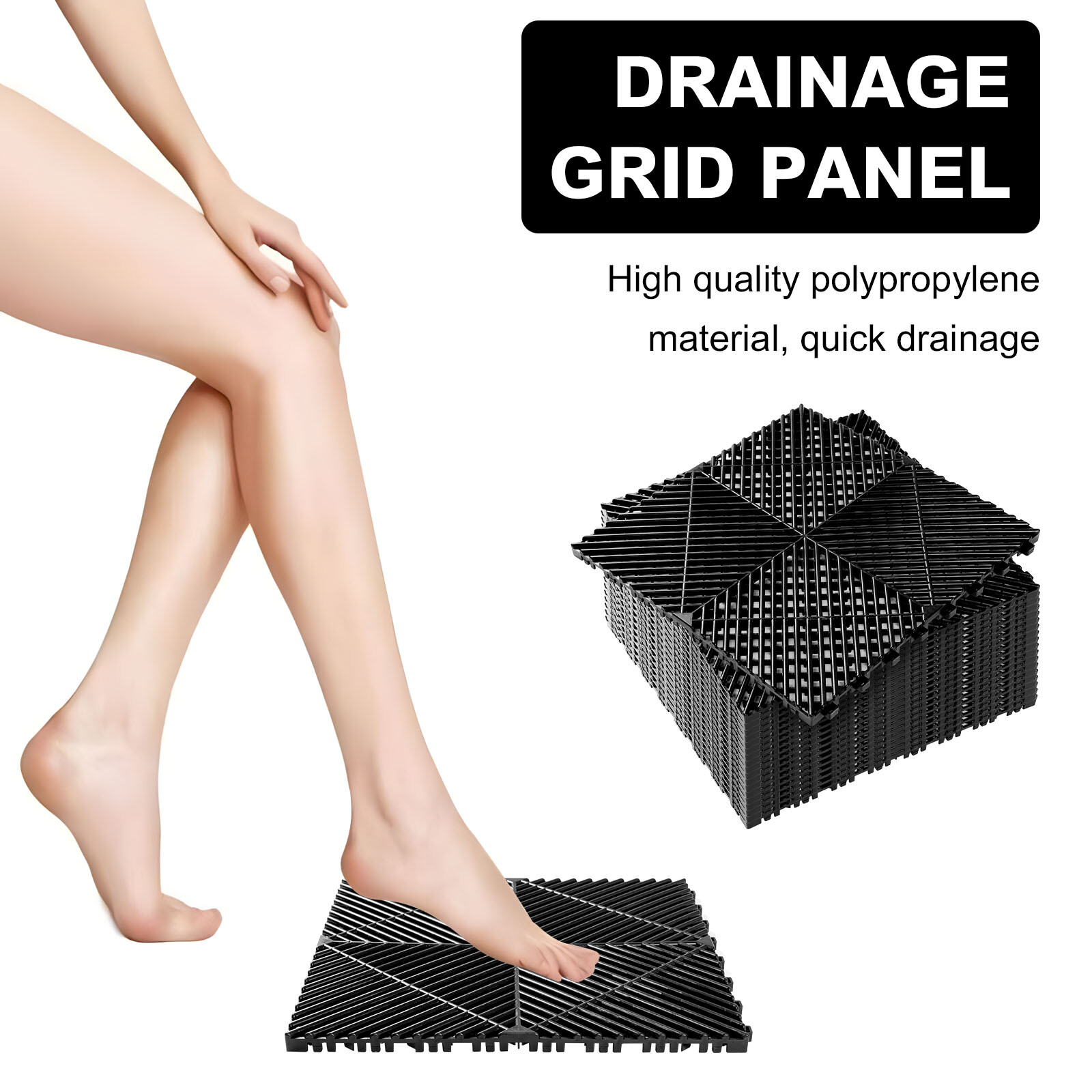 16″x16″ Polypropylene Interlocking Modular Garage Floor Tiles 20Pcs 0.71″ Thick