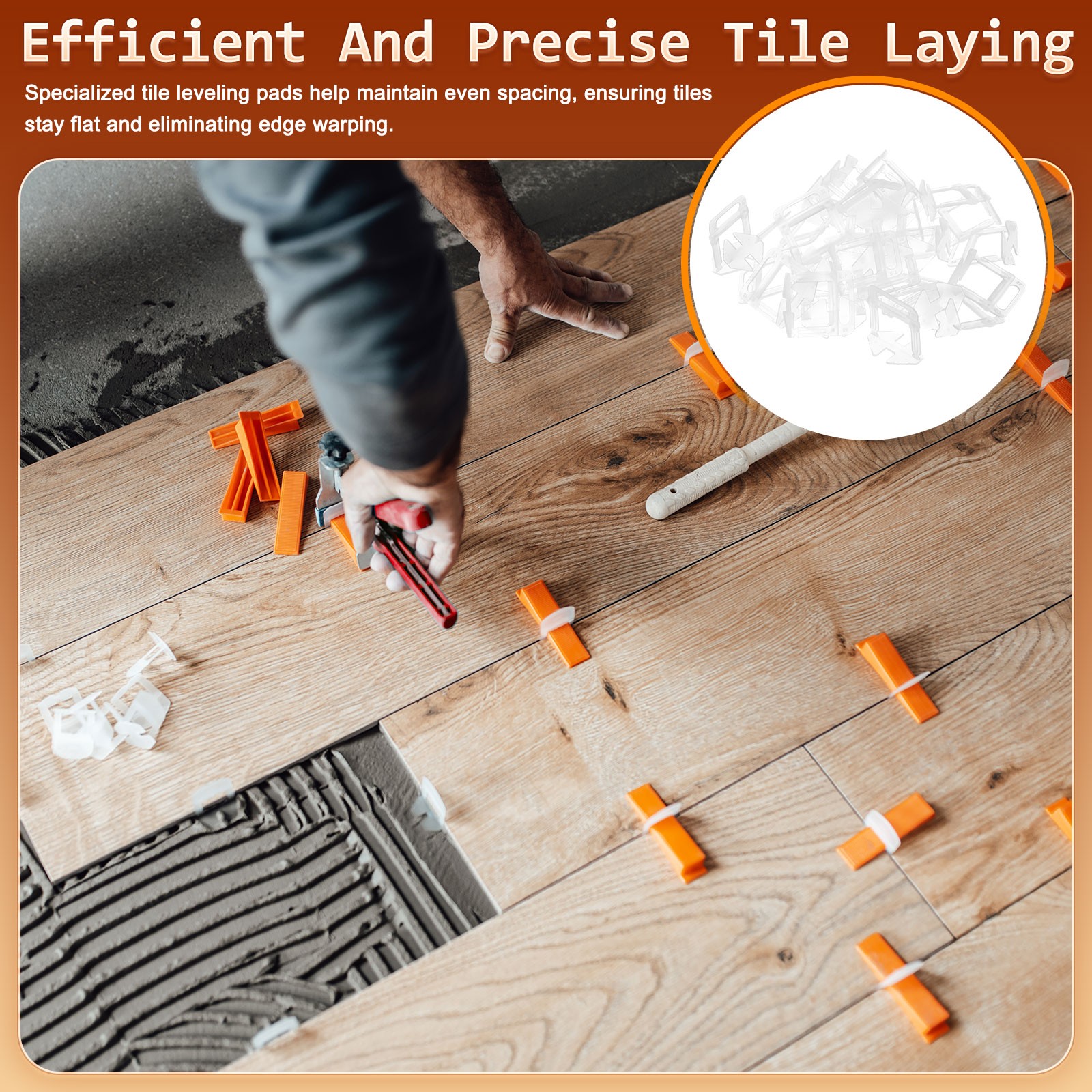1 Set Tile Leveling System Kit, Wall/Floor Adjustment Leveling System, Red