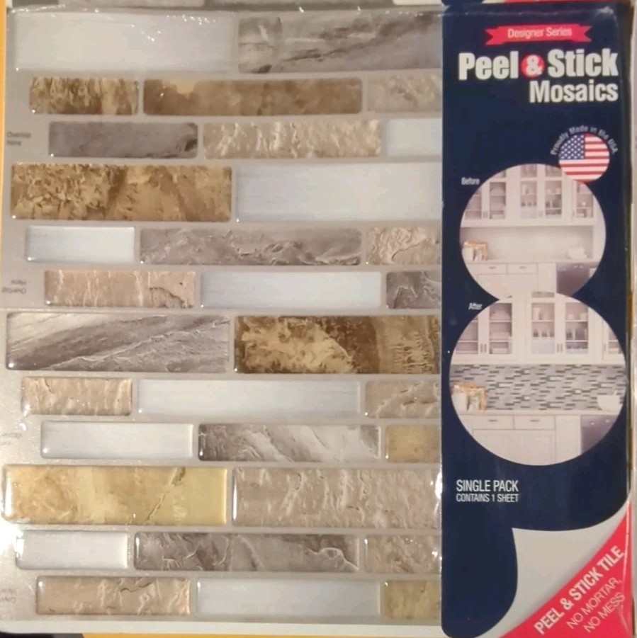 Peel & Stick Mosaics Wall Tiles Black/White/Grey/Copper #1916416, 677547, 633482