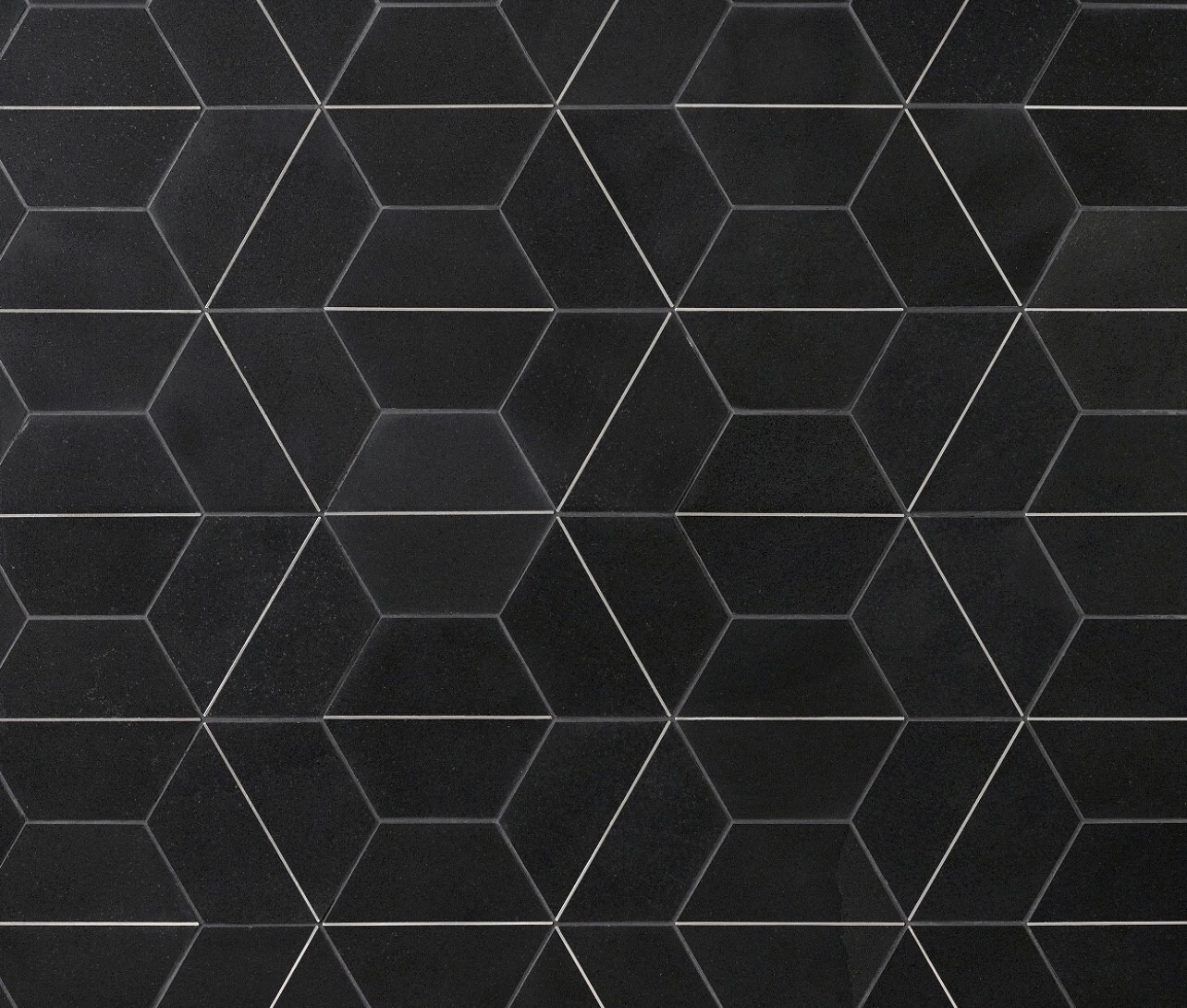 6×7 Black Bazalt Hexagon with Silver Metal Backsplash Tile Kitchen Wall