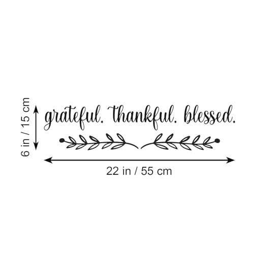 Grateful Thankful Blessed Vinyl Wall Decal Inspirational Quote Wall Art Mural